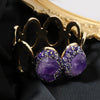 Punk Style Crystal Heavy Industry Cut Out Wide Edge Electroplated Gold Bracelet For Women