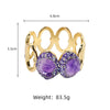 Punk Style Crystal Heavy Industry Cut Out Wide Edge Electroplated Gold Bracelet For Women