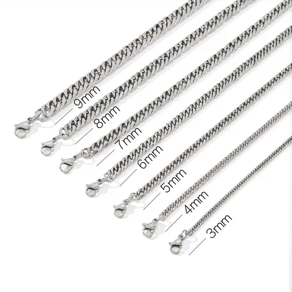 Punk Style Doublewoven Sixchain Stainless Steel Necklace With Wave Pattern And Electroplating Treatment