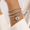 Punk Style Exaggerated Round Bead Chain Geometric Metal Alloy Electroplated Women's Sixpiece Bracelet