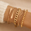 Punk Style Exaggerated Round Bead Chain Geometric Metal Alloy Electroplated Women's Sixpiece Bracelet