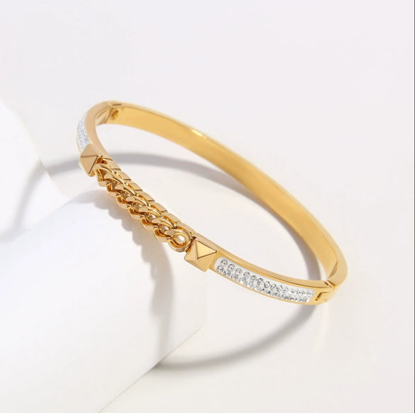 Punk Style Geometric Hshaped Electroplated Stainless Steel Bracelet Jewelry