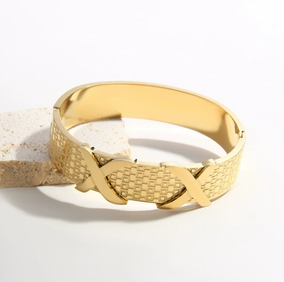 Punk Style Geometric Hshaped Electroplated Stainless Steel Bracelet Jewelry