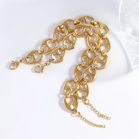 Punk Style Geometric Hshaped Electroplated Stainless Steel Bracelet Jewelry
