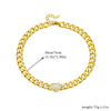 Punk Style Gold Plated Stainless Steel Chain Necklace With Diamond Pearl Love Design