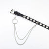 Punk Style Hollow Pu Chain Belt With Alloy Pin Buckle Electroplated Fashion Trouser Waist Belt For Men And Women