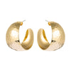 Punk Style Metal Alloy Bright Finish C Shaped Large Hoop Earrings With Silver Needle Electroplated Exaggerated Statement Earrings