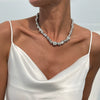 Punk Style Metal Geometric Fold Necklace For Women With Electroplating