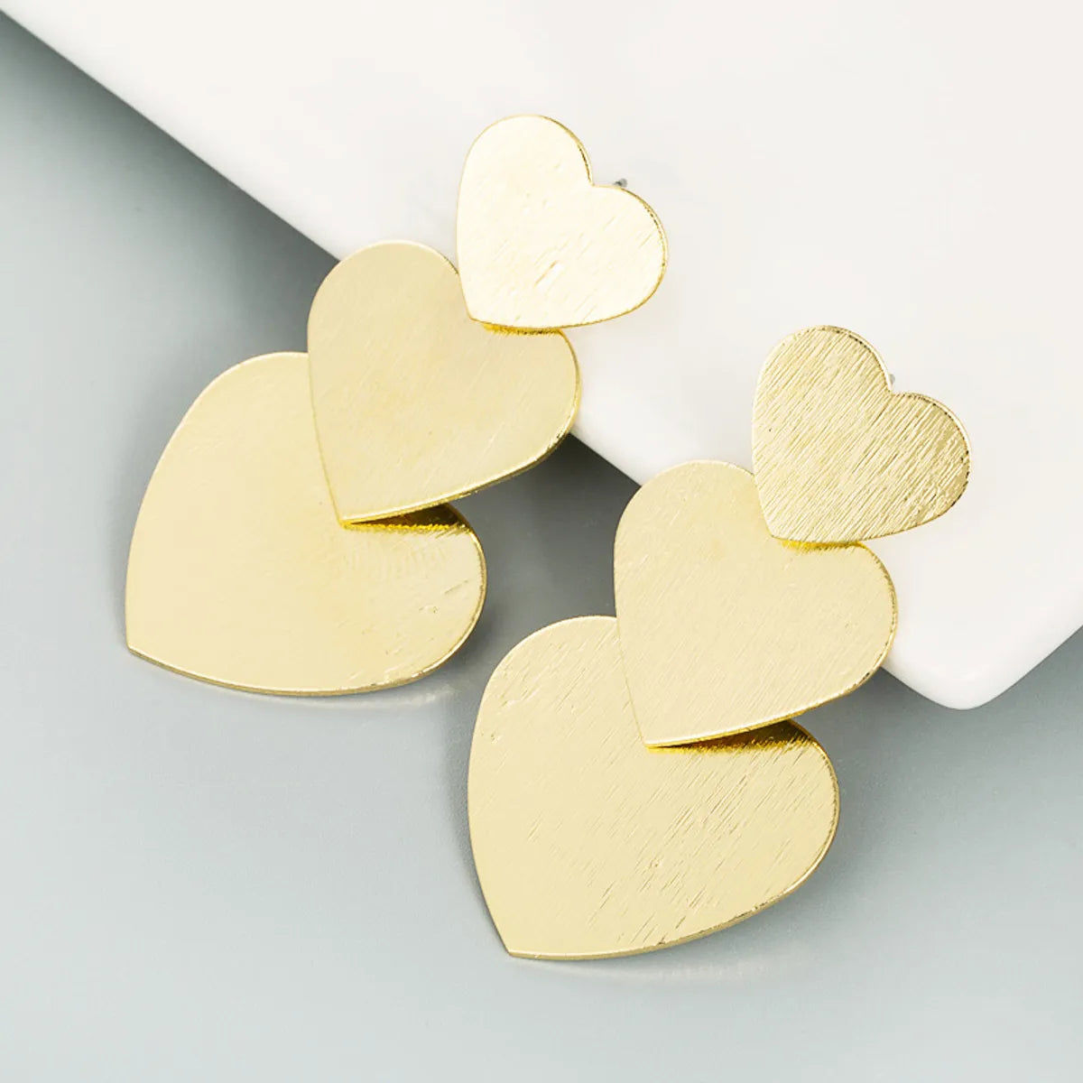 Punk Style Metal Multi-layer Heart-shaped Earrings Wholesale