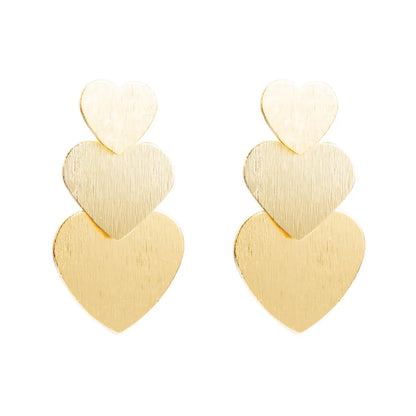 Punk Style Metal Multi-layer Heart-shaped Earrings Wholesale