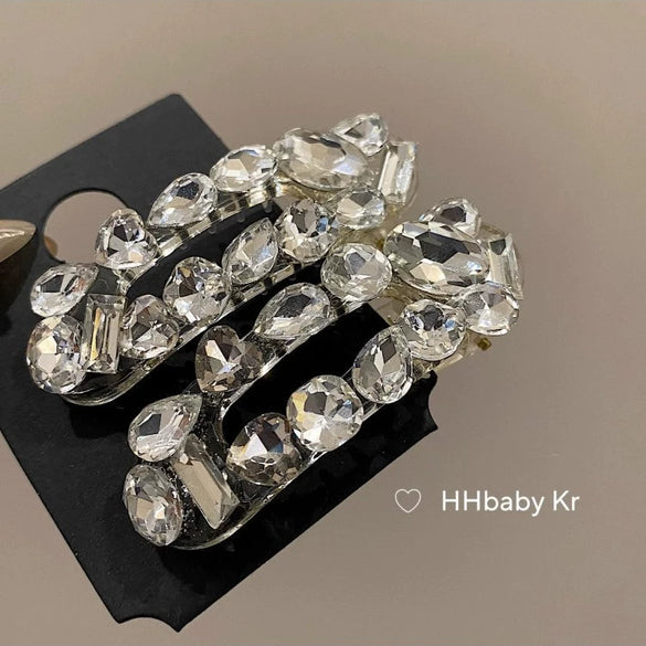 Punk Style Rhinestone Oval Hairpin For Women