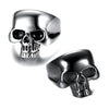 Punk Style Skull Ring Titanium Steel Oil Treated Unisex