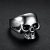 Punk Style Skull Ring Titanium Steel Oil Treated Unisex
