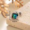 Punk Style Snake Animals Metal Inlay Moonstone Cartilage Earrings Titanium Steel Screw Rod