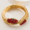 Punk Style Snake Wrap Bracelet Alloy Rhinestone Diamond Accent Unisex Jewelry For Men And Women