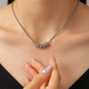 Punk Style Stainless Steel And Alloy Rivet Cross Handmade Clavicle Chain Necklace For Men And Women
