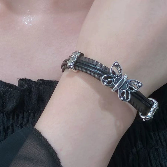Punk Style Stainless Steel And Alloy Rivet Cross Handmade Clavicle Chain Necklace For Men And Women