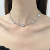 Punk Style Stainless Steel And Alloy Rivet Cross Handmade Clavicle Chain Necklace For Men And Women