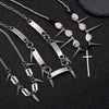 Punk Style Stainless Steel And Alloy Rivet Cross Handmade Clavicle Chain Necklace For Men And Women