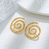 Punk Style Stainless Steel Electroplated Vortex Hollow Spiral Mosquito Incense Earrings Jewelry