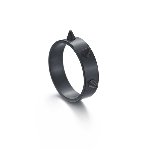 Punk Style Stainless Steel Geometric Electroplated Selfdefense Antiwolf Ring Unisex Couple Jewelry