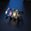 Punk Style Stainless Steel Geometric Electroplated Selfdefense Antiwolf Ring Unisex Couple Jewelry