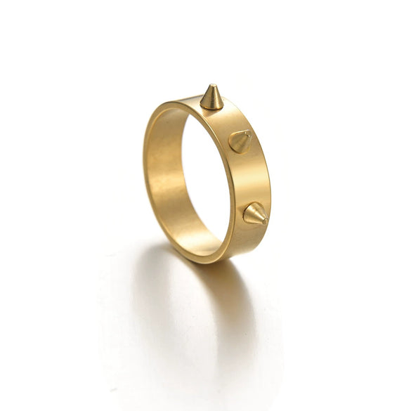 Punk Style Stainless Steel Geometric Electroplated Selfdefense Antiwolf Ring Unisex Couple Jewelry