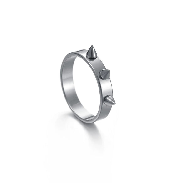 Punk Style Stainless Steel Geometric Electroplated Selfdefense Antiwolf Ring Unisex Couple Jewelry