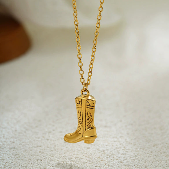 Punk Style Stainless Steel Long Chain Pendant Necklace With Electroplating