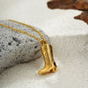 Punk Style Stainless Steel Long Chain Pendant Necklace With Electroplating
