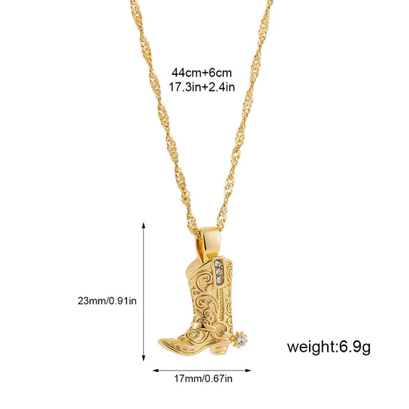 Punk Style Stainless Steel Long Chain Pendant Necklace With Electroplating