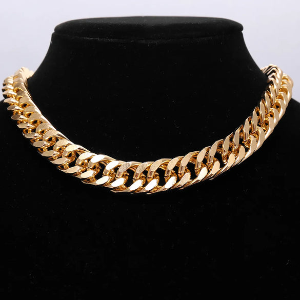 Punk Style Thick Chain Gold-Plated Alloy Necklace Wholesale Gooddiy