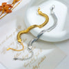 Punk Style Titanium Steel Wide Chain Bracelet With Electroplating Process