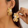 Punk Style Zinc Alloy Leaf Earrings For Women With Electroplating