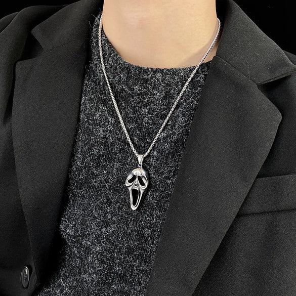 Punk Sun Skull Alloy Titanium Steel Plating Men'S Pendant Necklace