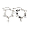 Punk Sweet Cool Style Hollow Fivepointed Star And Heart Shape Flower Pendant Bracelet For Women Imitation Pearls Electroplated