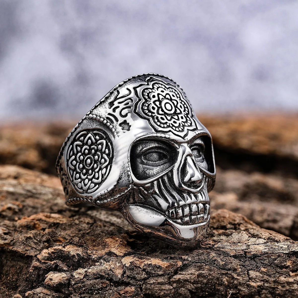 Punk U Shape Skull 304 Stainless Steel Unisex Rings