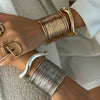 Punk Wrapped Metal Brushed Open Irregular Bracelet For Women With Electroplating Treatment