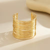 Punk Wrapped Metal Brushed Open Irregular Bracelet For Women With Electroplating Treatment