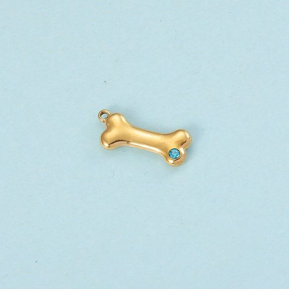 Puppy Bone Pendant Jewelry Accessories Stainless Steel Inlaid Electroplating