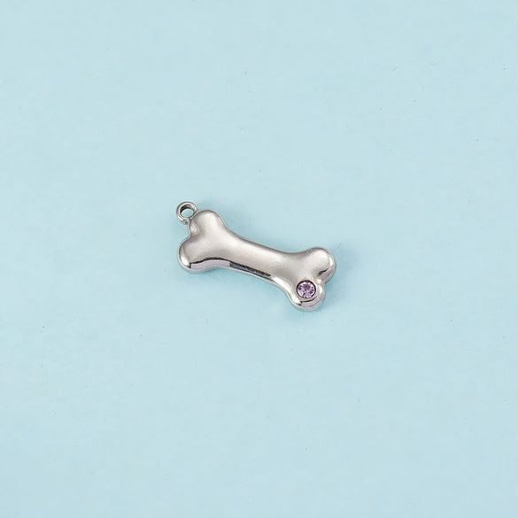Puppy Bone Pendant Jewelry Accessories Stainless Steel Inlaid Electroplating