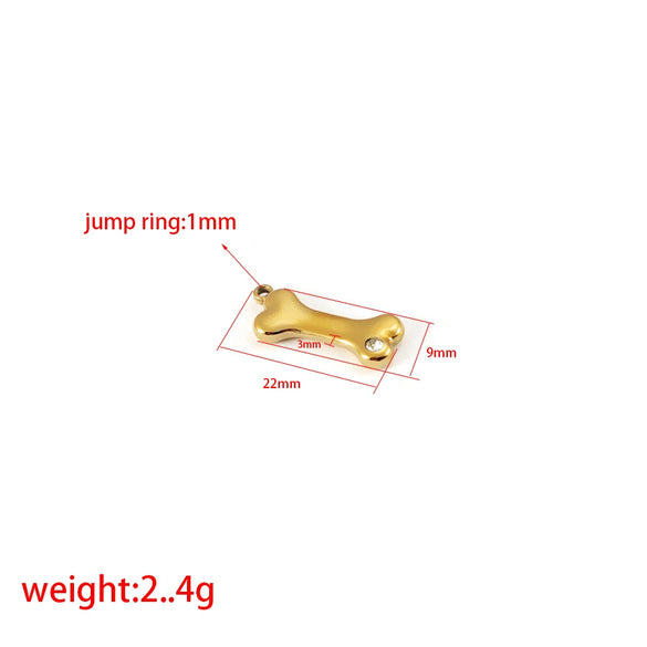 Puppy Bone Pendant Jewelry Accessories Stainless Steel Inlaid Electroplating