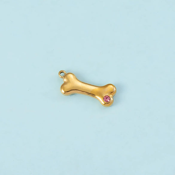 Puppy Bone Pendant Jewelry Accessories Stainless Steel Inlaid Electroplating
