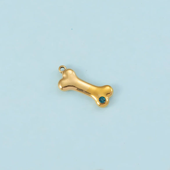 Puppy Bone Pendant Jewelry Accessories Stainless Steel Inlaid Electroplating