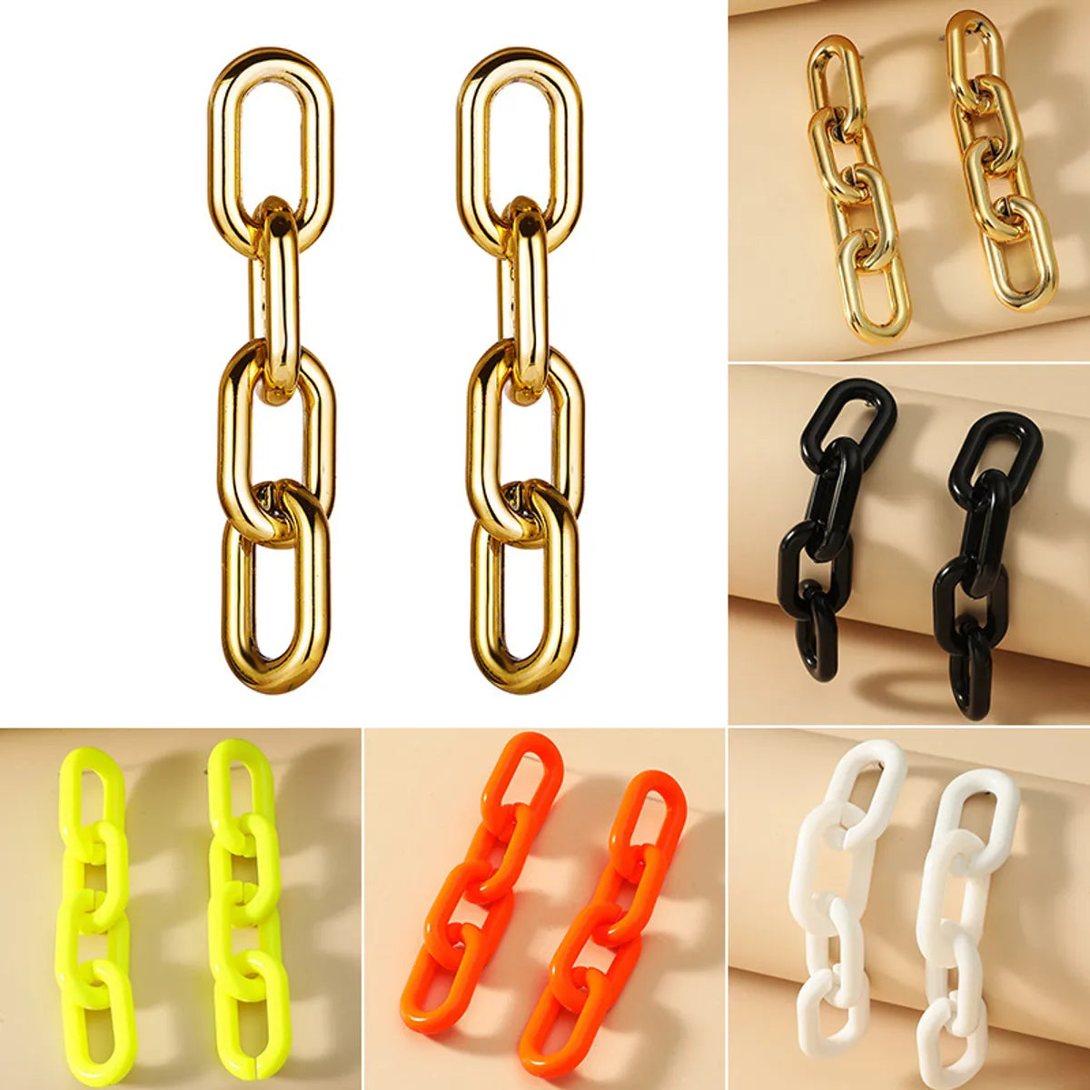 Pure Color Acrylic Chain Earrings Wholesale Gooddiy