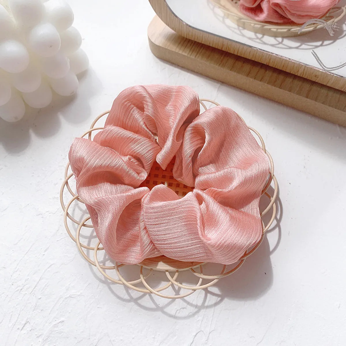 Pure Color Cute Girl Hair Scrunchies Chiffon Fabric Hair Scrunchies   Wholesale Nihaojewelry