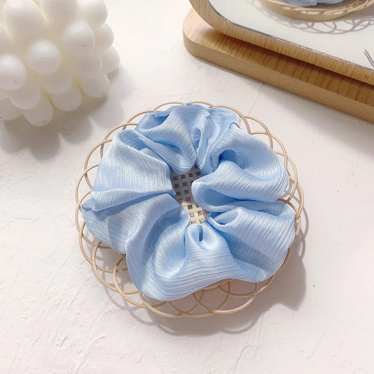 Pure Color Cute Girl Hair Scrunchies Chiffon Fabric Hair Scrunchies   Wholesale Nihaojewelry