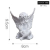 Pure White Resin Flower Fairy Angel Girl Heart Sculpture Modern Decorative Desktop Ornament Commemorative Figurine