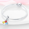 Puzzle Colorful Series Silver Plated Pendant Diy Bracelet Necklace With Dripping Oil Design