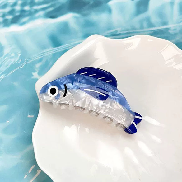 Pvc Cartoon Animal Ocean Series Sardine Claw Clip With Baking Paint